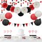 White Red Black Party Decorations - 15Pcs Tissue Paper Flower Pom Poms Lanterns Birthday Wedding Graduation Bachelorette Hanging Decor
